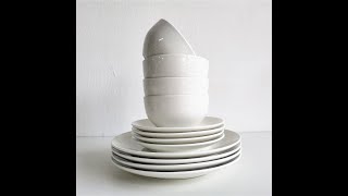 12pcs pure white porcelain dinner set, dinnerware set for 4 persons