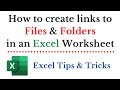How to Link Files and Folders to cells in an Excel worksheet (Open PDF and MP3 files from Excel)