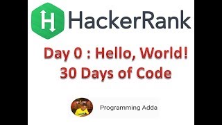 HackerRank Day 0: Hello World | Java in Hindi