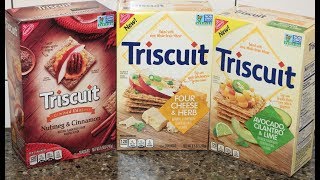 Triscuit: Nutmeg \u0026 Cinnamon, Four Cheese \u0026 Herb and Avocado, Cilantro \u0026 Lime Cracker Review