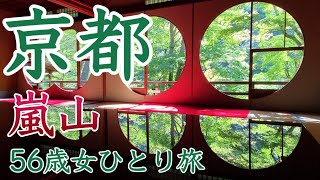 【50代京都日帰り旅行Vlog】嵐山の隠れ家的な最強癒し空間で芸術の秋を堪能する大人旅🍁京都グルメ/京都スイーツ/京都ランチ/おひとり様