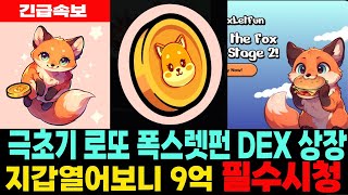 [폭스렛펀 밈코인] FoxLetFun - 긴급속보 극초기 로또 DEX상장 지갑 열어보니 9억 필수시청 코미녀TV