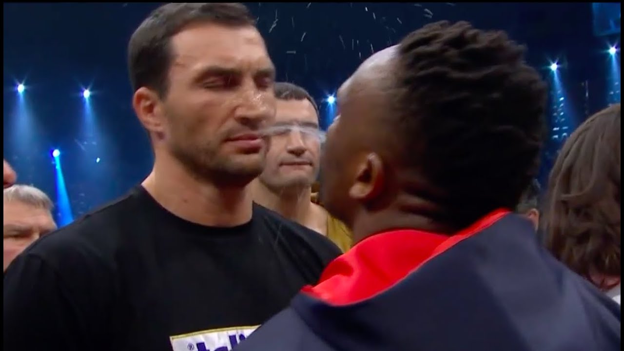 Chisora Spit Water On Wladimir's Face | Vitali Klitschko Vs Derek ...