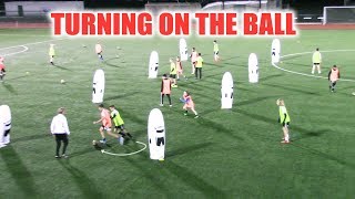 SoccerCoachTV - Turning on the Ball Drill.