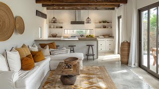 Rustic Charm: Small Open Kitchen Design with Living Room for Cozy Farmhouse Living