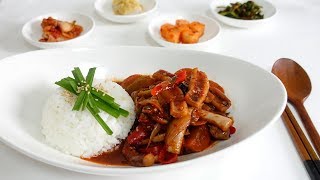 매운 오징어볶음 먹방 Korean Spicy Stir-fried Squid recipe 乌贼 いか