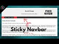 Sticky Navigation Bar On Scroll Using  JavaScript | Fixed Navbar | Navbar Fixed Top After Scrolling