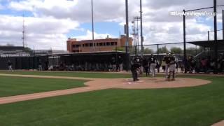 Ben Zobrist heads home after two-rum homer in #Athletics intrasquad game Sunday.