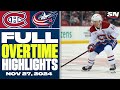 Montreal Canadiens at Columbus Blue Jackets | FULL Overtime Highlights - November 27, 2024