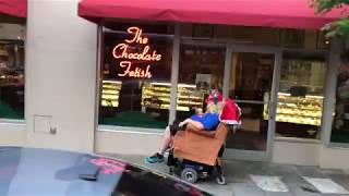 Lazoom comedy Tours Asheville NC wheel chair scene