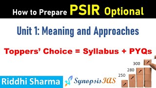 How to Prepare PSIR Optional Meaning and Approaches Unit 1 | Riddhi Sharma