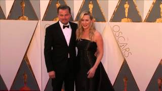 Oscars: Kate Winslet & Leonardo DiCaprio Red Carpet (2016) | ScreenSlam