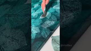 Ocean painting / Leaf print painting / Seascape / Sea painting