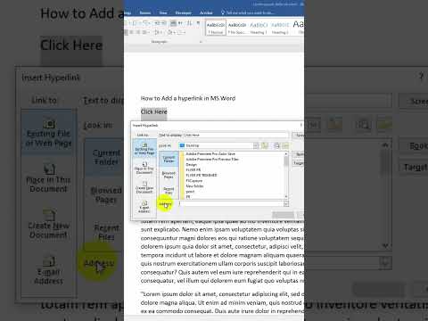 Add Hyperlink in MS Word!