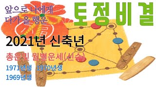 1971년생~1969년생  2021년 신축년 토정비결 나이별 총운및 월별운세(신수)