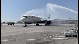 Delta A350 retiring pilot water cannon salute