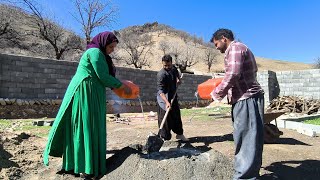 Repair of Maryam's house by nomads and kind operator.