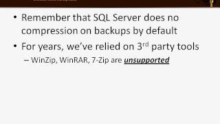 SQL Server Backup Compression and Security
