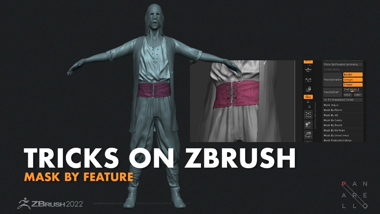 Tricks On ZBrush: Mask By Feature & Sculpting Process - YouTube