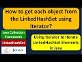How to get each object from the LinkedHashSet using Iterator? | LinkedHashSet (Iterator)