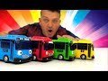 Tayo el pequeño autobús.  Juegos de autobuses de juguete. Vídeos para niños.