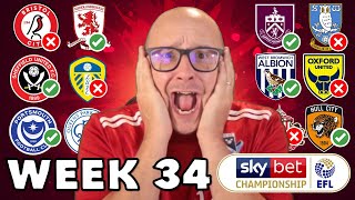 2024/25 Championship Predictions - Matchday #34