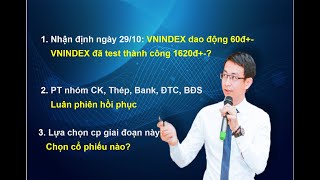 Chứng khoán hàng ngày: Nhận định thị trường ngày 29/10. CP luân phiên hồi phục. Nên chọn mua cp nào?