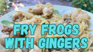 Amazing Cambodia Villages Food - Fry Frog with Gingers