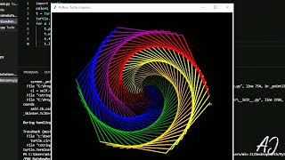 Rainbow Benzene Using Python Turtle Programming Output