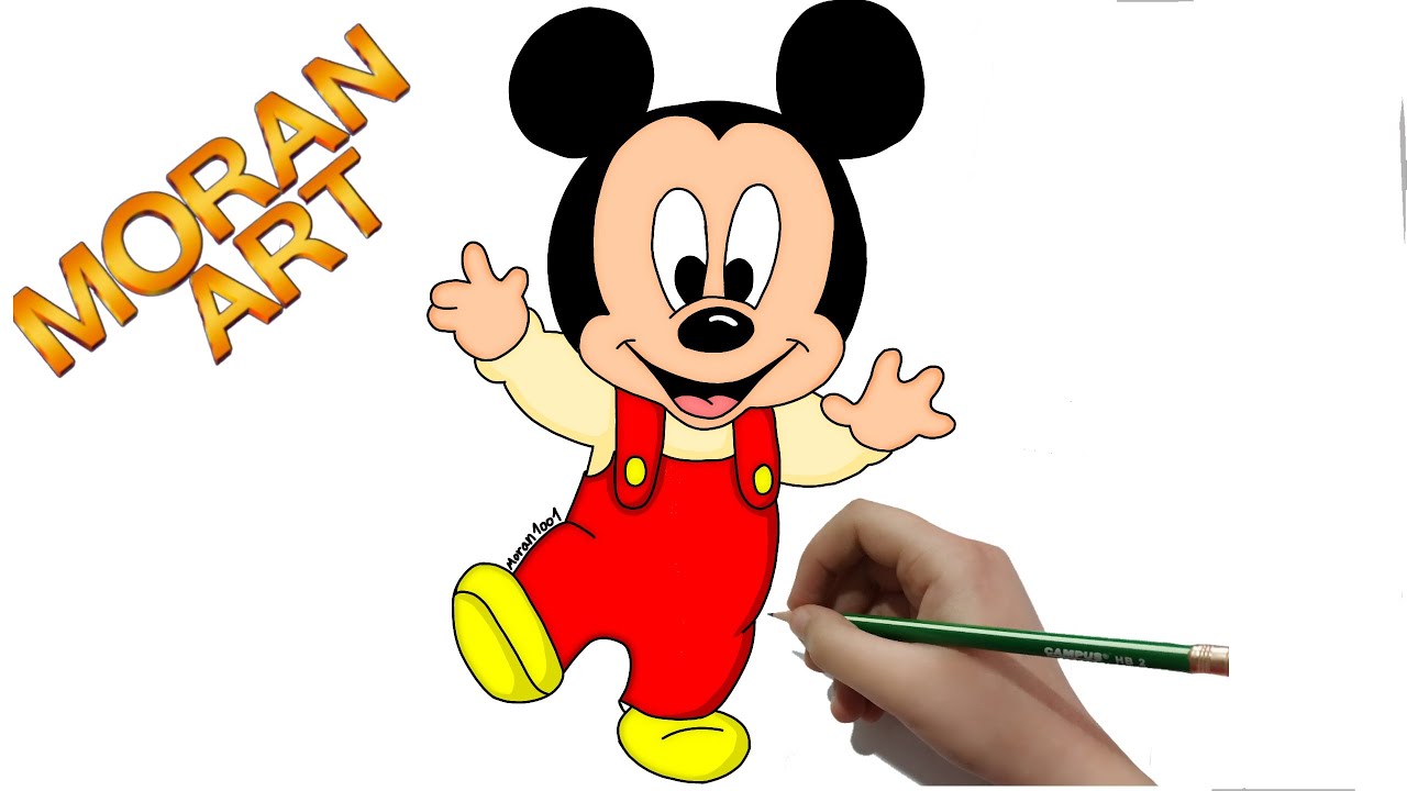 How To Draw Baby Mickey Mouse How To Draw Mickey Mouse Is Sleeping On