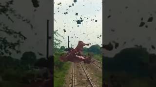 when in train.. train accidentaly hit donkey #train #railway #reels #tiktok #shorts