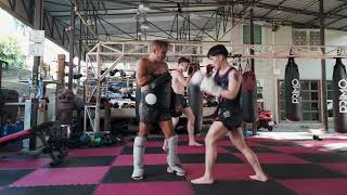 Vinh Nguyen and Kru Otto - Muay Thai Padwork at Eminent Air Boxing Gym