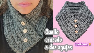 ✨️CUELLO TEJIDO CON DOS AGUJAS RECTAS✨️