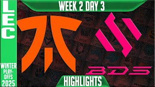 FNC vs BDS Highlights | LEC Winter Playoffs BO1 W2D3 27-01-25 | Fnatic vs Team BDS