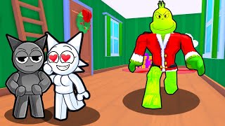 SPRUNKI GRAY AND SPRUNKI WENDA VS TEAM GRINCH ESCAPE IN ROBLOX