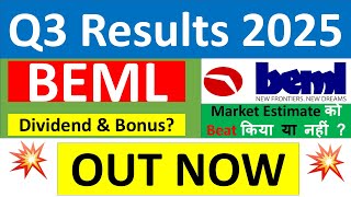 BEML Q3 results 2025 | BEML results today | BEML Share News | BEML Share latest news | BEML Dividend