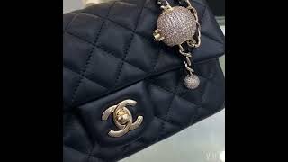 #ForAale #Sell Chanel Mini CF Diamond Gold Ball Flap Bag