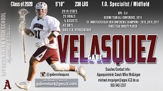 Gabe Velasquez, 2020 Appoquinimink High School -  2019 Highlights