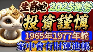 2025生肖蛇運勢🐍 投資上需要謹慎👍1965年1977年屬蛇 家中會有財運進帳 #生肖 #命理 #開運 #運勢