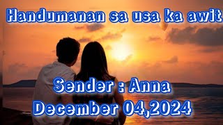 handumanan sa usa ka awit sender Anna - December 4 2024