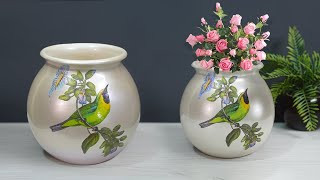 Glossy flower vase making || Paper flower vase || POP flower vase || Easy flower vase