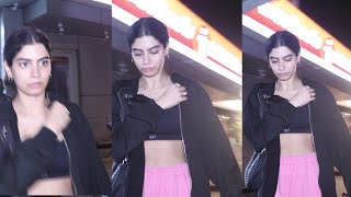 Khushi kapoor looks stunning in gym outfit spotted after workout