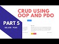 CRUD with PDO and OOP PHP #5 -  Delete Post