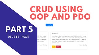 CRUD with PDO and OOP PHP #5 - Delete Post
