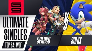 Sparg0 (Pyra/Mythra, Cloud) vs Sonix (Sonic) - Ultimate Singles Top 64: Winners QF  - Genesis 9