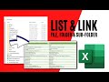 How To List File Names In A Folder & Subfolder And Link In Excel