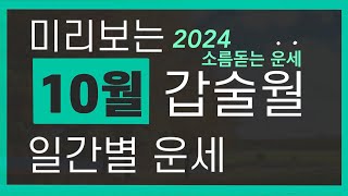 미리보는 10월운세, 2024년 갑술월의 나는 어떨까??