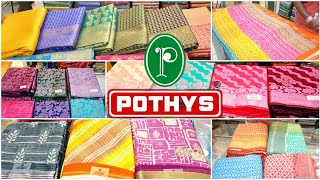 Pothys ன் Linen Tussar silk n chiffon saree collection!! வேற level collections