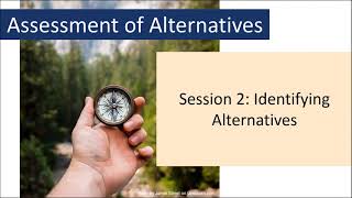 Training on analysis of alternatives: Session 2 - Identifying and screening alternatives