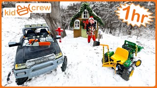 Winter compilation with rescues & kids truck, tractor, snow plow, Christmas. Educational | Kid Crew